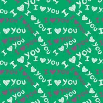 Romantic seamless pattern with hearts Stock Illustration