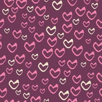 Romantic seamless pattern with hearts Stock Illustration