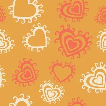 Romantic seamless pattern with hearts Stock Illustration
