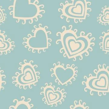 Romantic seamless pattern with hearts Stock Illustration