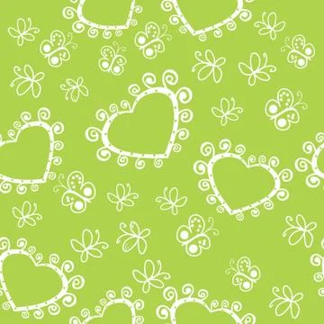 Romantic seamless pattern with hearts Illustrazione stock