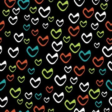 Romantic seamless pattern with hearts Illustrazione stock