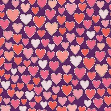 Romantic seamless pattern with hearts Stock Illustration