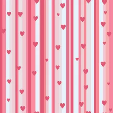 Romantic seamless pattern with hearts Stock Illustration