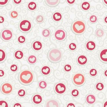 Romantic seamless pattern with hearts Stock Illustration