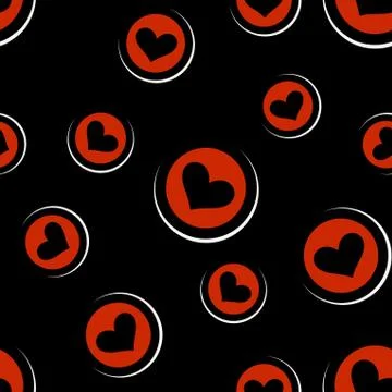 Romantic seamless pattern with hearts Stock Illustration