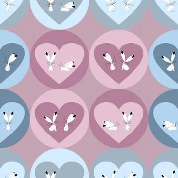 Romantic seamless pattern with hearts. Stock Illustration