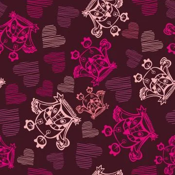 Romantic seamless pattern Stock Illustration