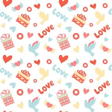 Romantic seamless pattern Stock Illustration