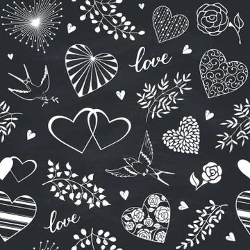 Romantic seamless pattern Stock Illustration
