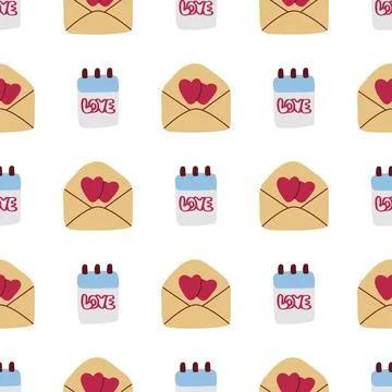 Romantic seamless pattern Stock Illustration