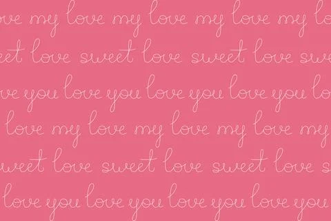 Romantic seamless pattern with lettering Stock-Illustration