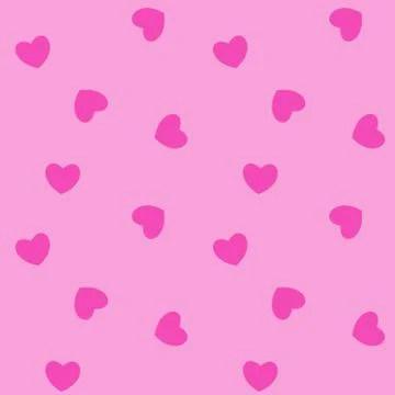 Romantic seamless pattern with pink hearts. Vector illustration Stock Illustration