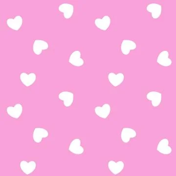 Romantic seamless pattern with pink hearts. Vector illustration. Image for Stock Illustration