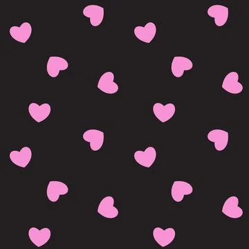 Romantic seamless pattern with pink hearts. Vector illustration. Image for Illustrazione stock