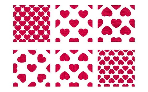 Romantic seamless pattern set vector illustration Ilustración de archivo