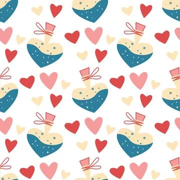 Romantic seamless pattern for Valentines day Stock Illustration