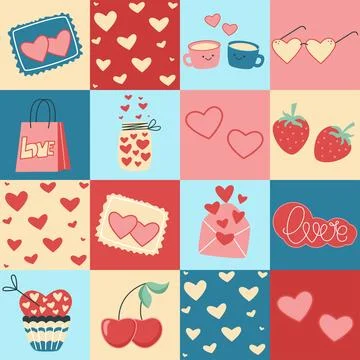 Romantic seamless pattern for Valentines day Ilustración de archivo