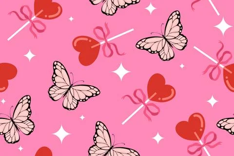 Romantic seamless valentine pattern Stock Illustration