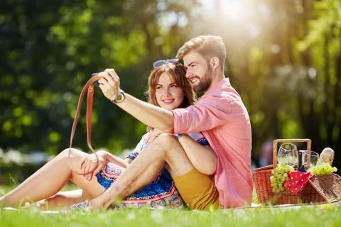 Romantic selfie Stock Photos