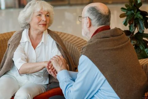 Romantic senior couple Stock Photos