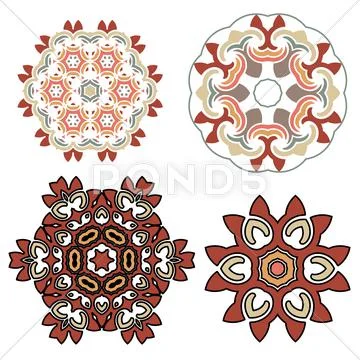 Romantic set of lace patern in retro style Stock Illustration