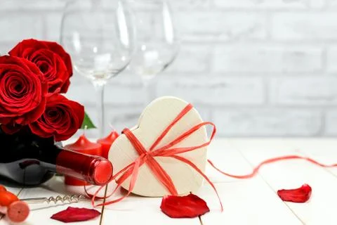 Romantic setting for Valentines Day Stock Photos