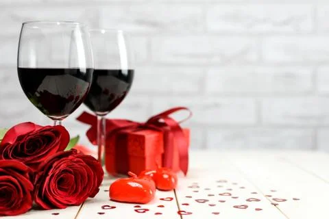 Romantic setting for Valentines Day Foto stock