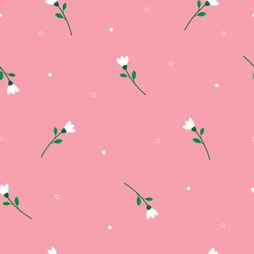 The romantic spring flower seamless pattern art Stock Illustration