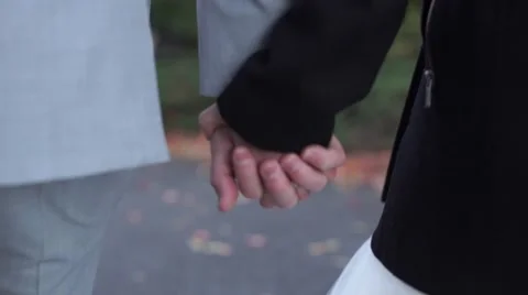 Romantic stroll hand in hand. Stock Footage 57094755