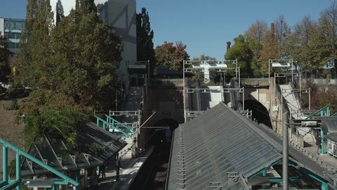 Romantic subway railstation Stock Footage 100167473