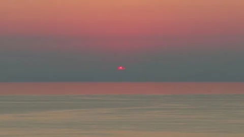 Romantic sun setting over the calm Mediterranean Sea Stock Footage 346091302