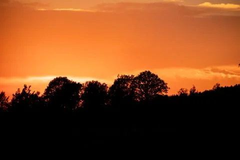 Romantic sunset with dramatic sky Foto stock