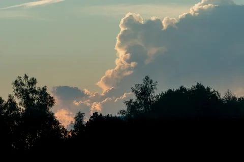 Romantic sunset with dramatic sky Stock-Fotos