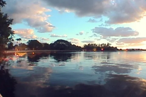 Romantic Sunset Lake Stock Footage 311721