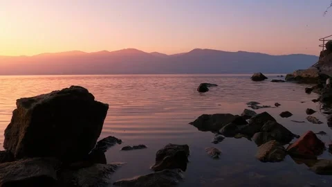 Romantic sunset at lake Maggiore Stock Footage 297845059