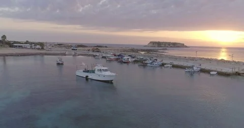 Romantic Sunset over The Mediterranean Sea Stock Footage