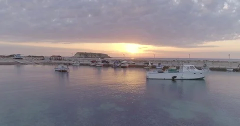 Romantic Sunset over The Mediterranean Sea Stock Footage