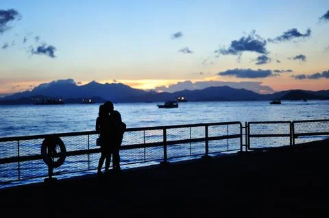 Romantic sunset Stock Photos