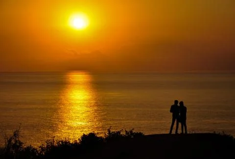 Romantic sunset Stock Photos
