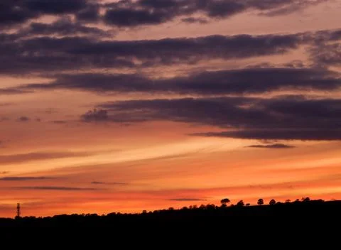 Romantic sunset skyscape Stock Photos