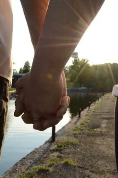 Romantic Sunset Walk Foto stock