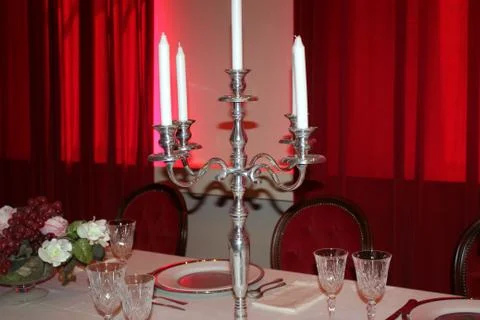 Romantic table Stock Photos