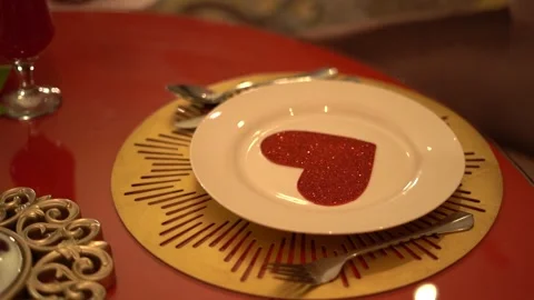 Romantic Table Setting Stock Footage 314899096