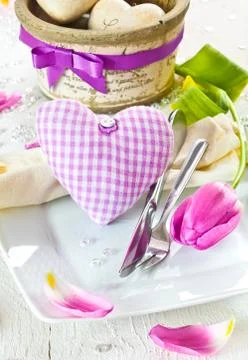 Romantic table setting Stock Photos