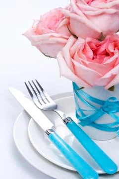 Romantic table setting Stock Photos