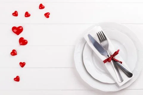 Romantic table setting Stock Photos