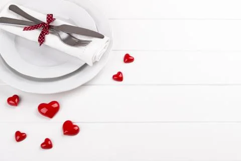 Romantic table setting Stockfoto's