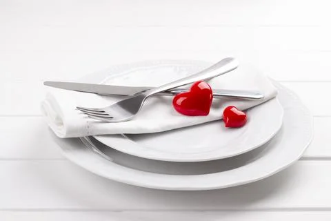 Romantic table setting Stock Photos