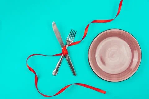 Romantic table setting for Valentines day or dinner date celebration wedding. Stock Photos